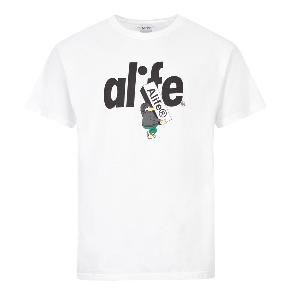 Alife T-shirt Boostin' Logo In White