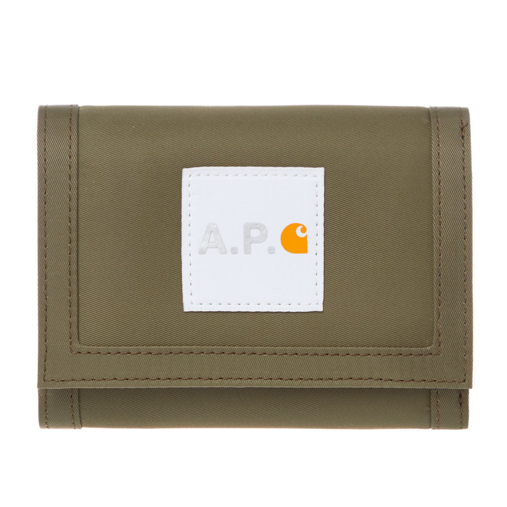 Apc Carhartt Wip Wallet In Green