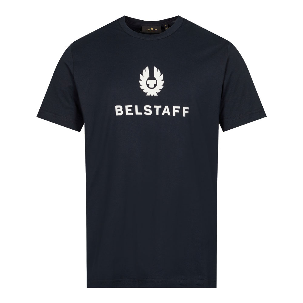 Belstaff Logo-print Cotton T-shirt In Navy