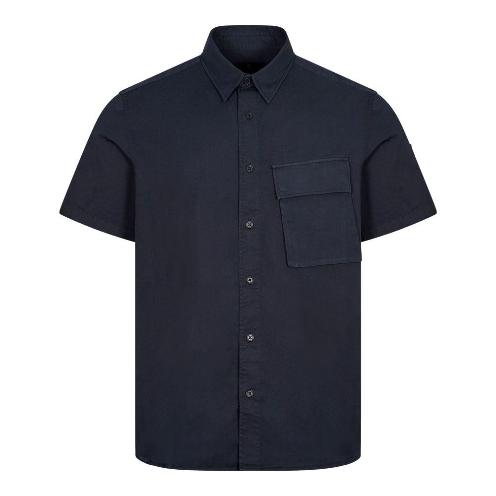 Belstaff Short Sleeve Scale Shirt In Dark Ink