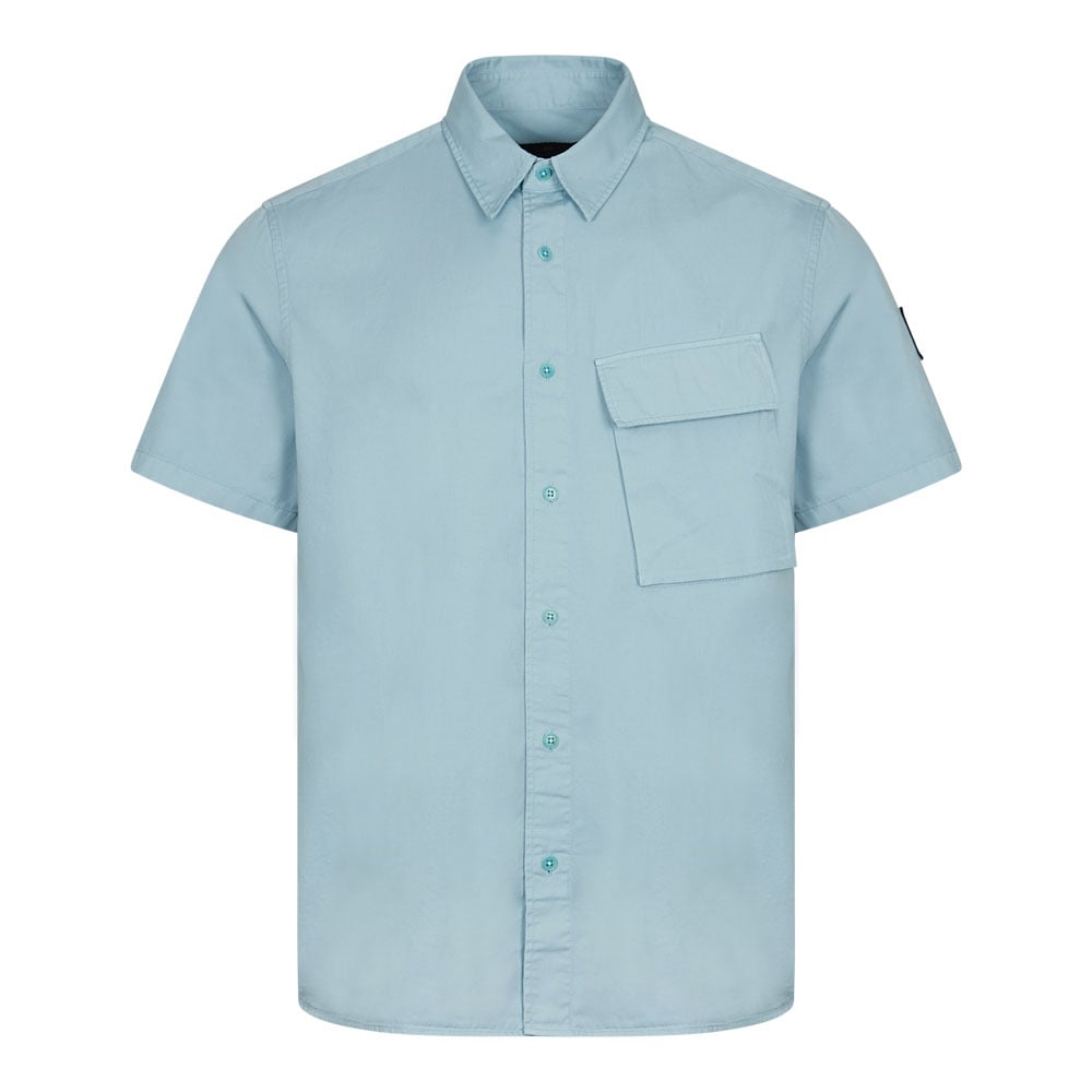 Shop Belstaff Short Sleeve Scale Shirt In Blue
