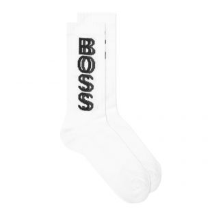 BOSS | Ribbed Logo Socks | White | Aphrodite1994