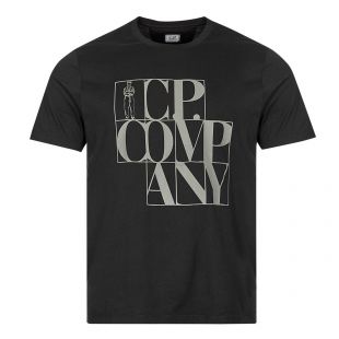 cp company logo t shirt black aphrodite clothing