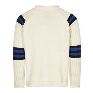 OC Logo Knit Sweater - Off White / Royal Blue