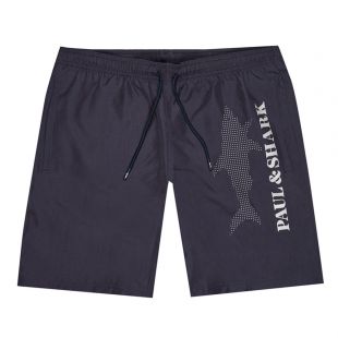 paul and shark swim shorts reflective logo navy