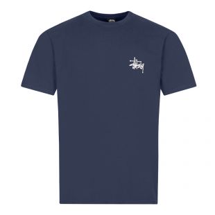 Stussy T-Shirt Basic Logo Navy Aphrodite 1994