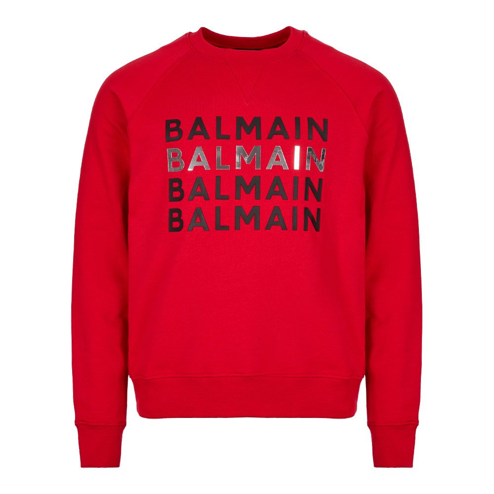 Balmain Sweatshirt Logo | SH13279Z331 3AA Red | Aphrodite1994
