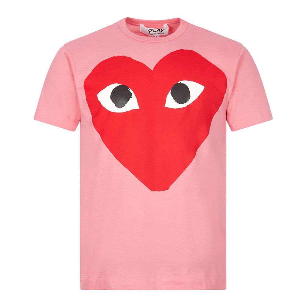 Comme Des Garcons PLAY T-Shirt Big Heart Logo Pink Aphrodite1994
