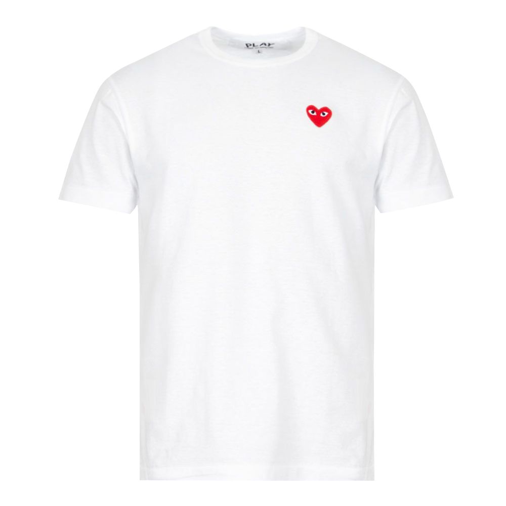 Comme Des Garcons PLAY T-Shirt Logo | White/Red | Aphrodite