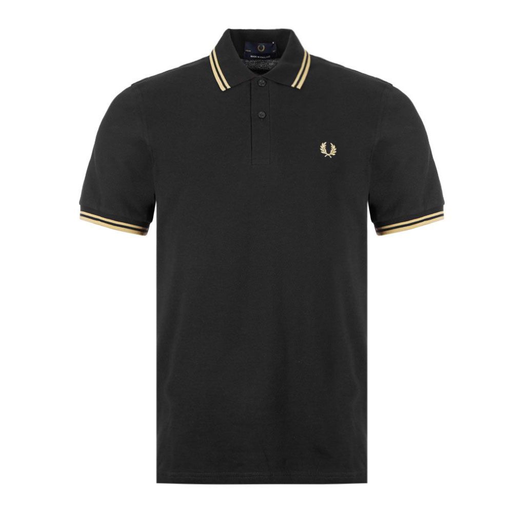 Fred Perry Twin Tipped Polo Shirt - Black / Champagne