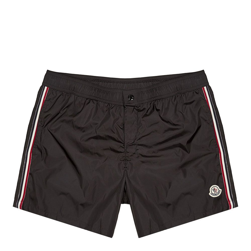 Moncler Tricolour Stripe Swim Shorts - Black | Aphrodite