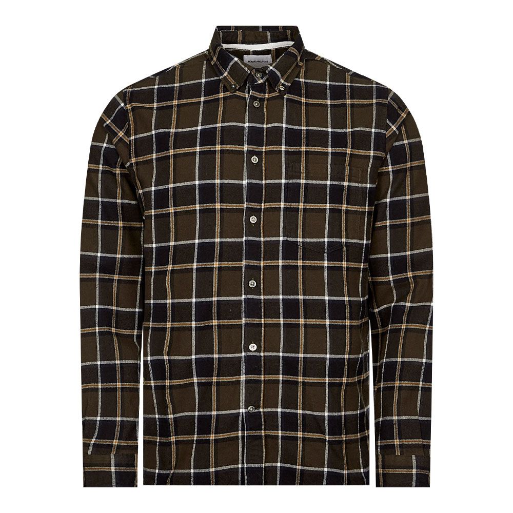 Norse Projects Anton Flannel Check Shirt | Beech Green | Aphrodite 199