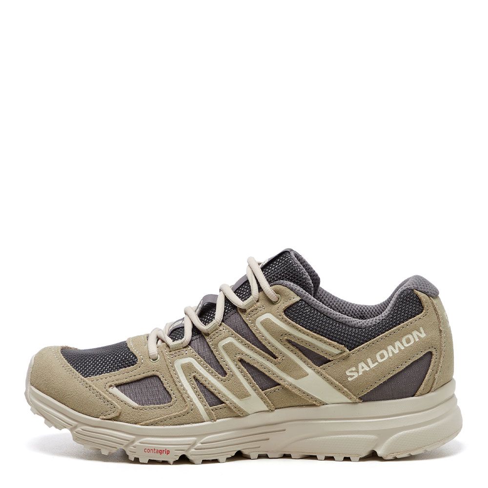 Salomon X-Mission 4 Suede Trainers - Pewter / Moss Green | Aphrodite 1