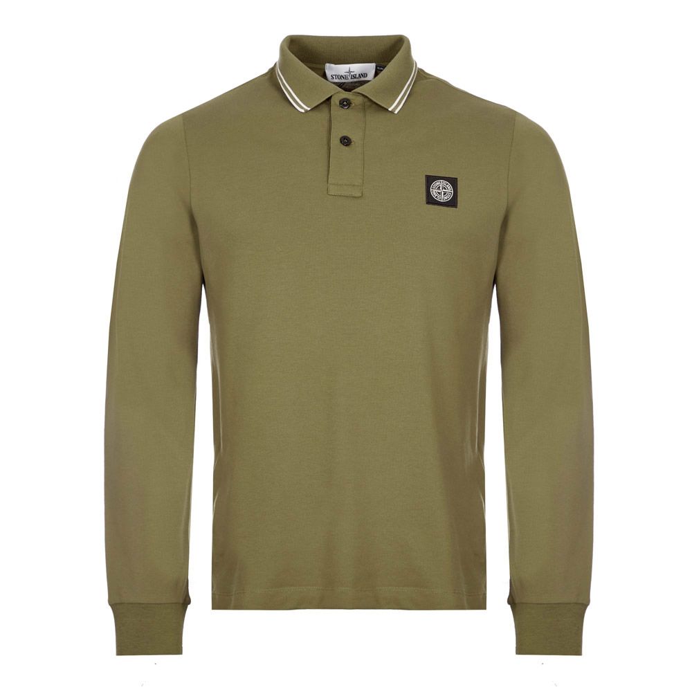 subtiel stijl Belonend Stone Island Long Sleeve Polo Shirt | 74152SS18 V0058 Green | Aphrodit