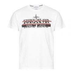 Stone Island Logo T-Shirt | White / Black