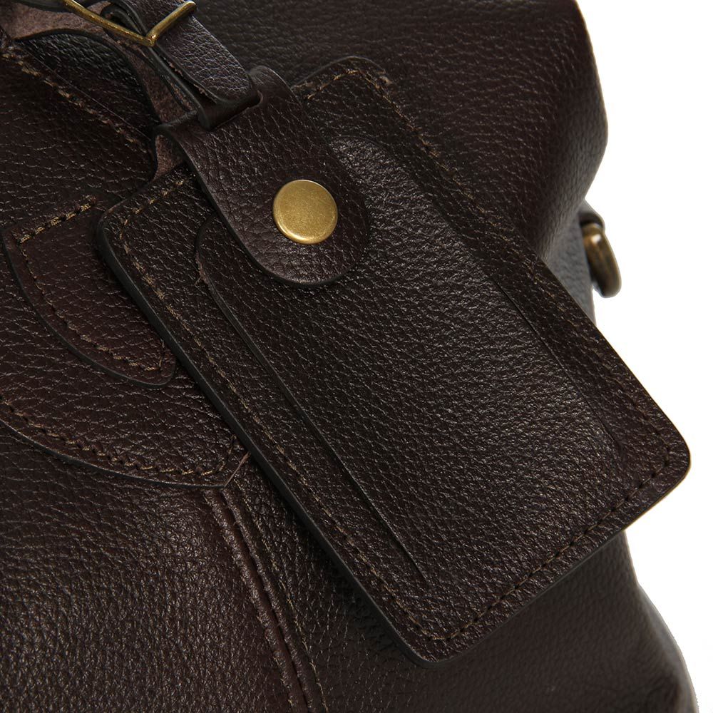 Shop Barbour Leather Travel Explorer Bag In Brown