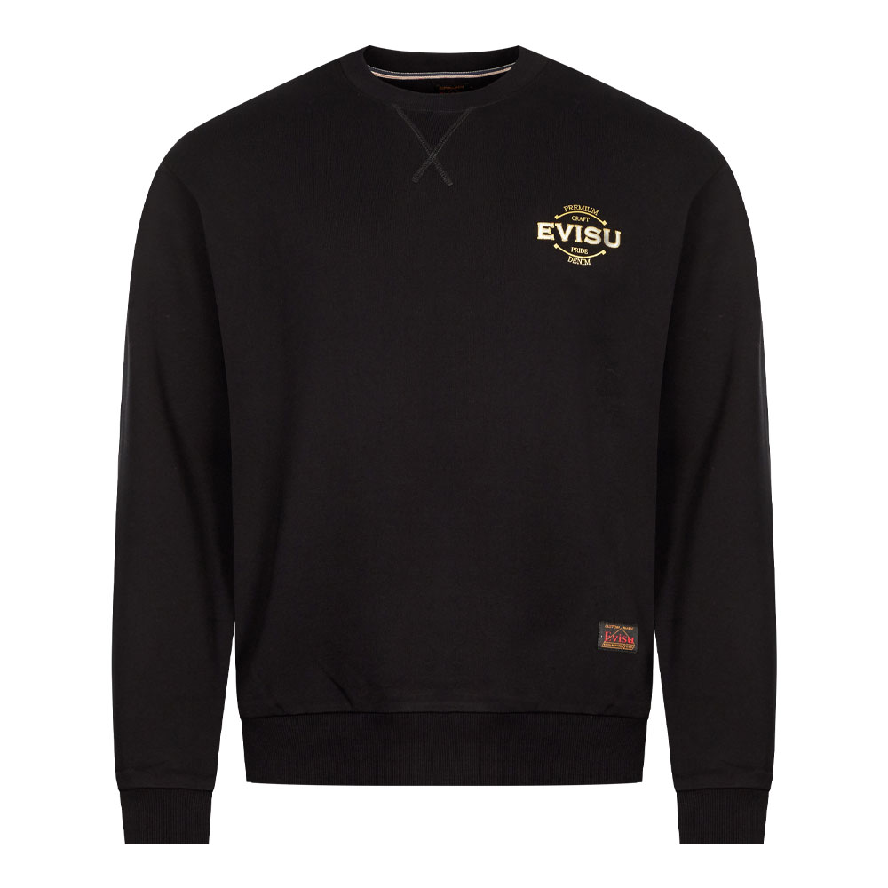 Evisu Gold Logo Sweatshirt In Black