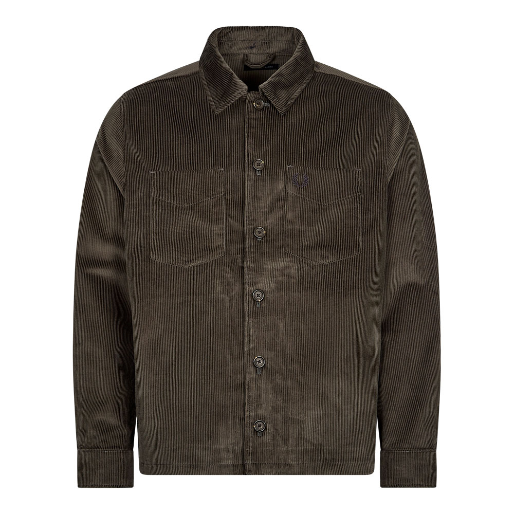 Fred Perry Mens Corduroy Overshirt In Green