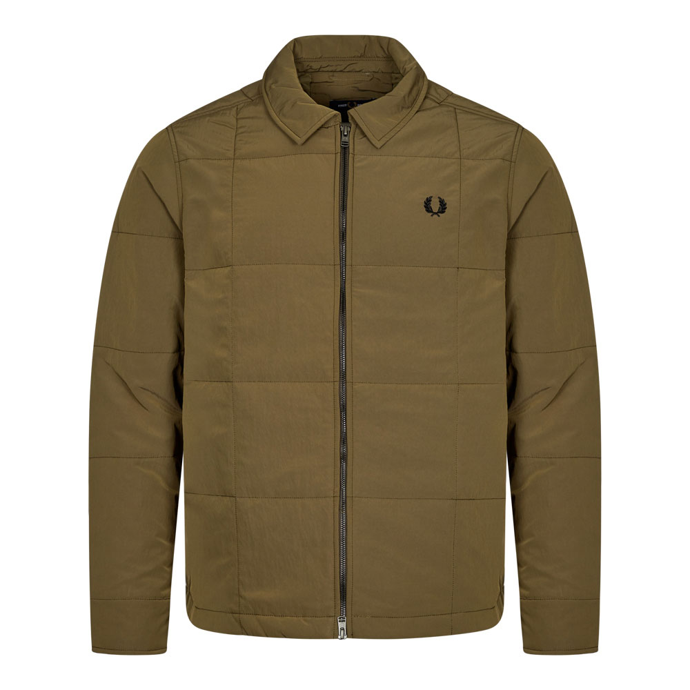 Fred Perry Quilted Overshirt In Green