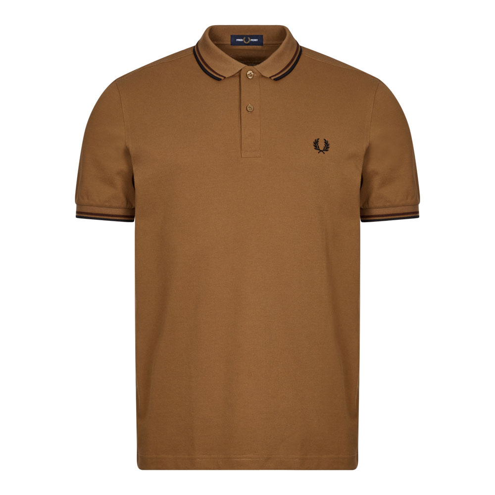 Fred Perry Twin Tipped Polo In Beige