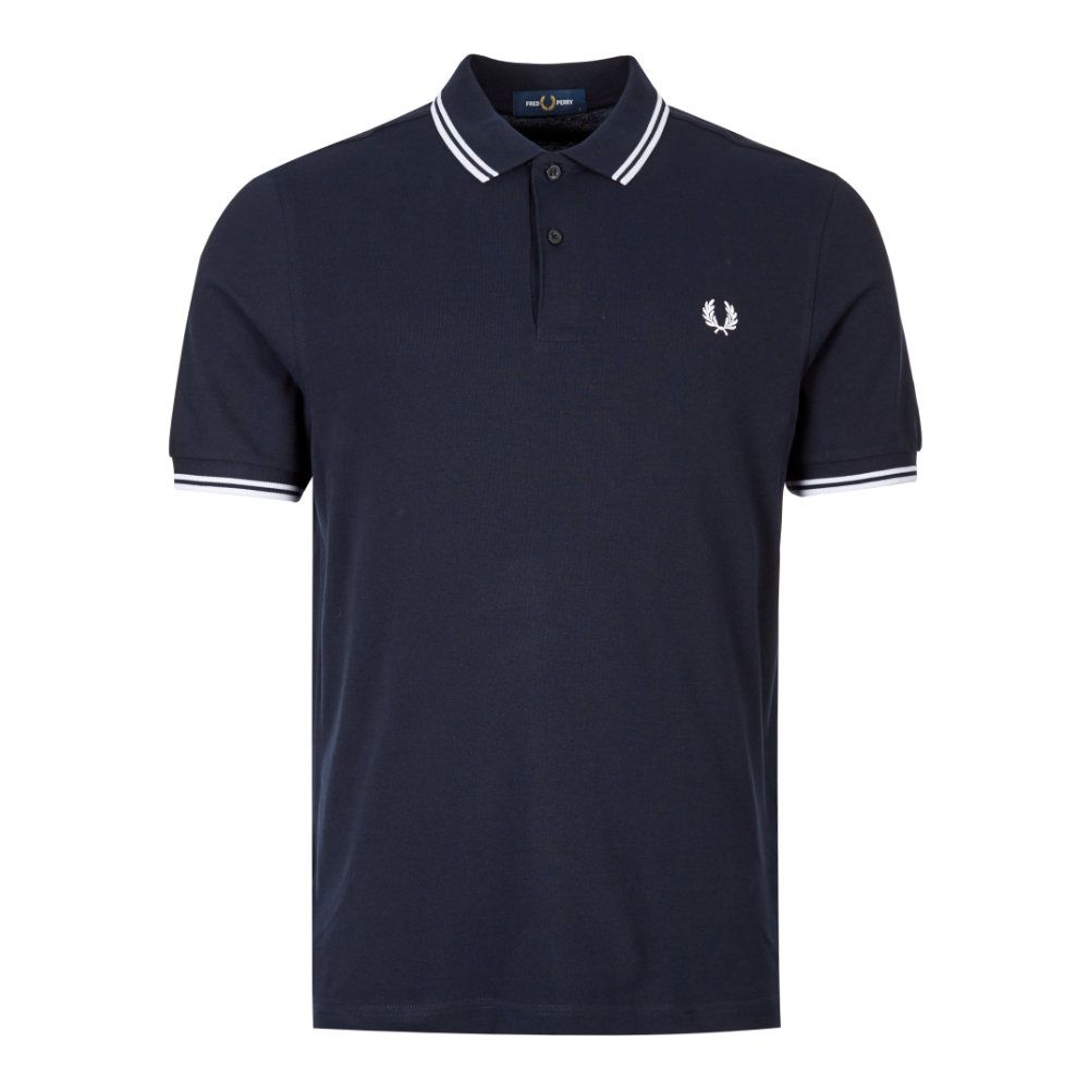 Shop Fred Perry Twin Tipped Polo Shirt In Navy