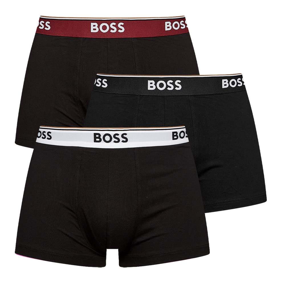 Boss Black 3 Pack Trunks In Black