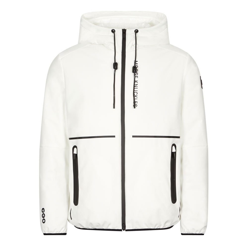 Moose Knuckles Grayton High-neck Shell-down Hooded Jacket In White