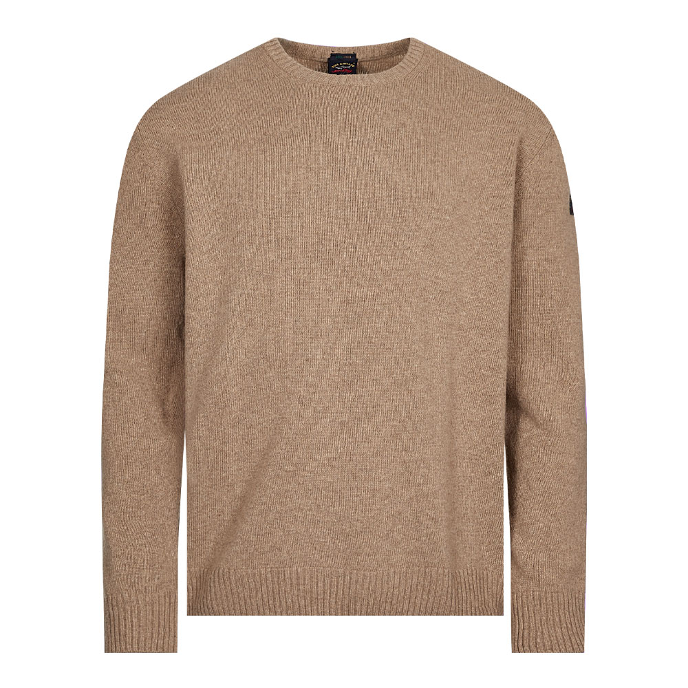 Paul And Shark Crew Neck Knit Jumper In Beige
