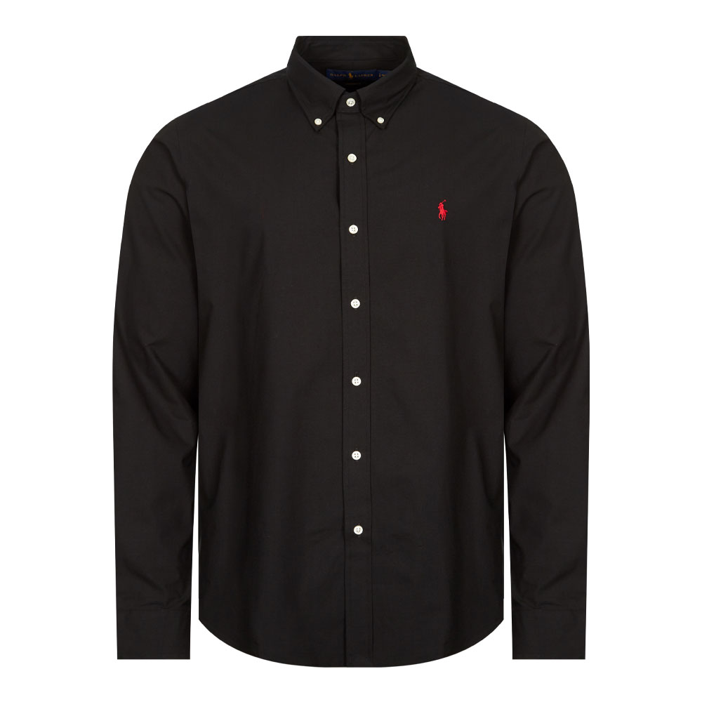 Ralph Lauren Custom Fit Poplin Shirt In Black