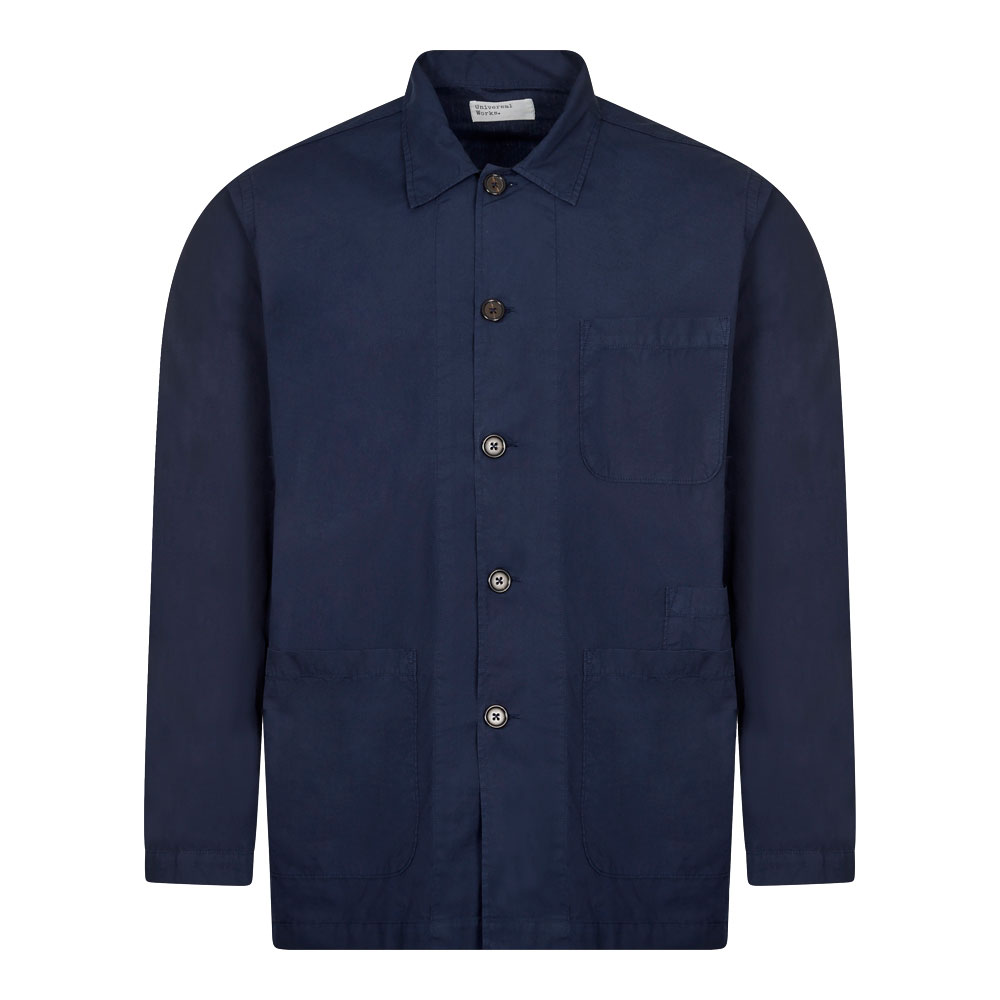 Universal Works Man Shirt Navy Blue Size Xl Organic Cotton